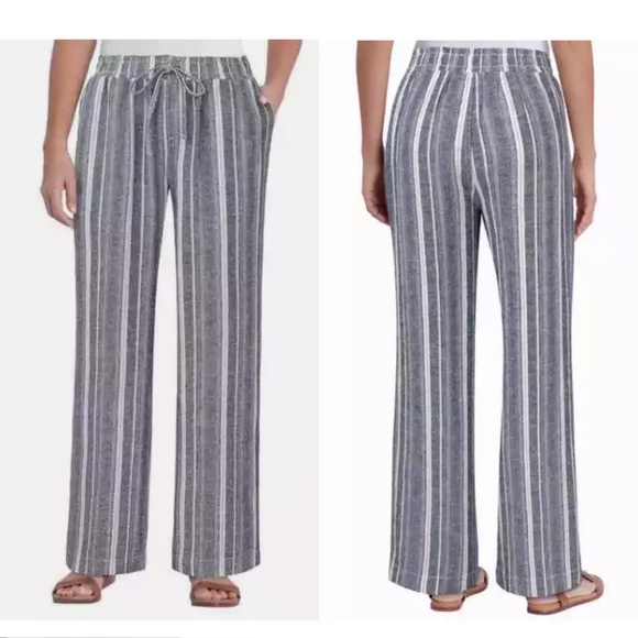 Briggs New York Pants - Briggs Linen Blend Striped Pants